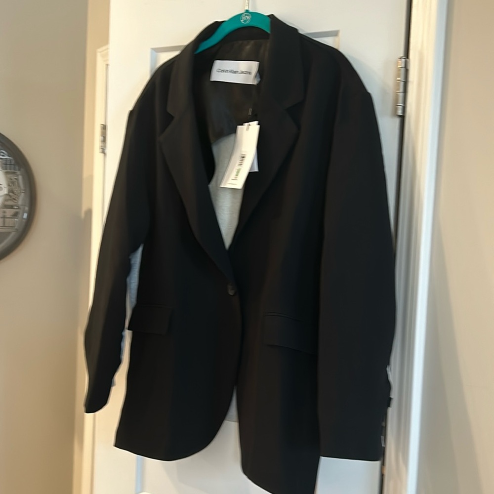 Very Cool Calvin Klein Blazer with Black Front and grey sweatshirt Back